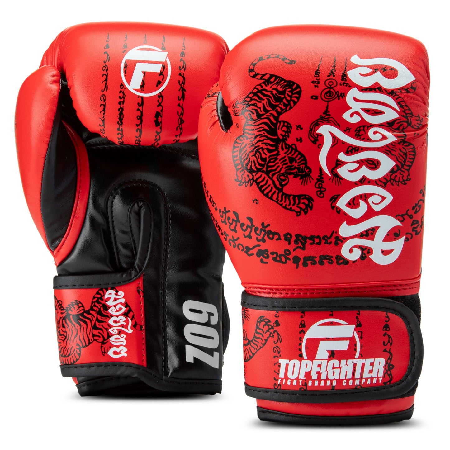 Topfighter Boxing Gloves "Thai Art" • Red/White