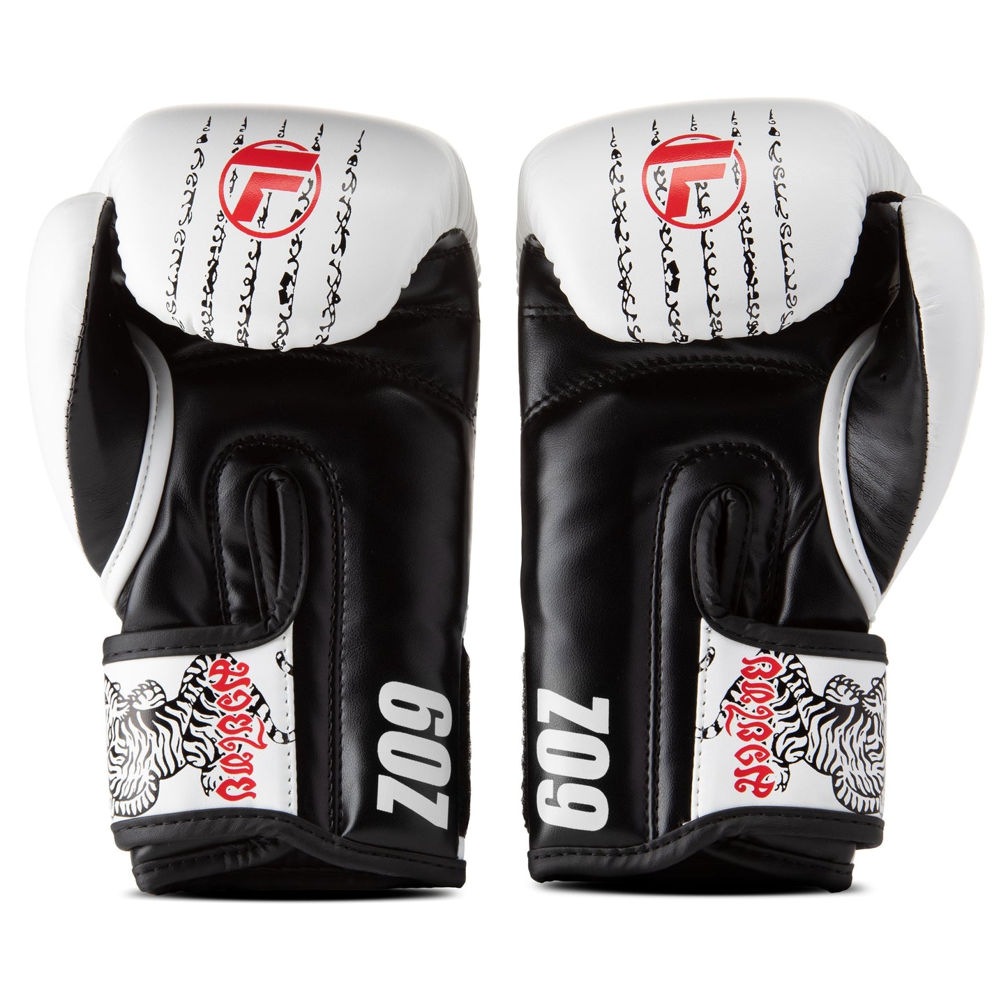 Topfighter Boxing Gloves "Thai Art" • White/Red