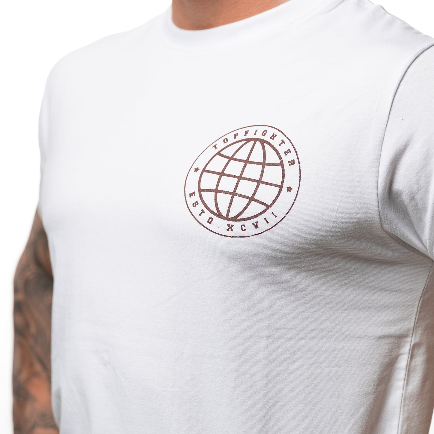 Topfighter "Worldwide Fight Family" T-Shirt • Wit/Bordeaux
