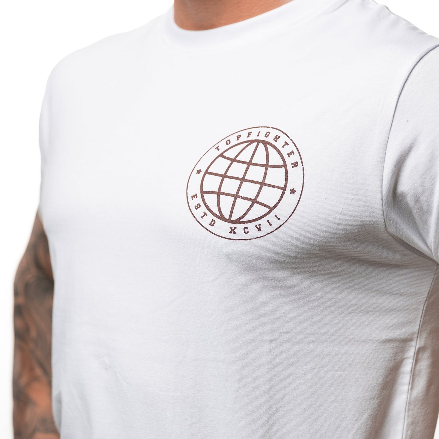Topfighter "Worldwide Fight Family" T-Shirt • White/Burgundy