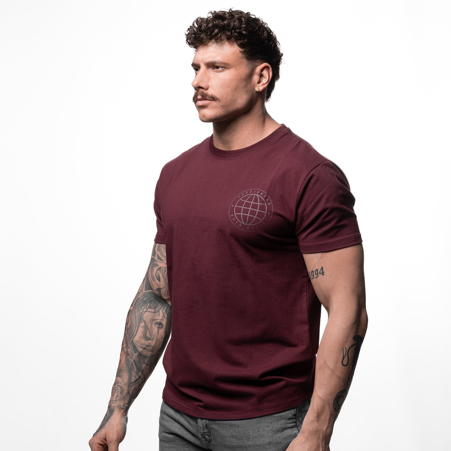 Topfighter "Worldwide Fight Family" T-Shirt • Bordeaux