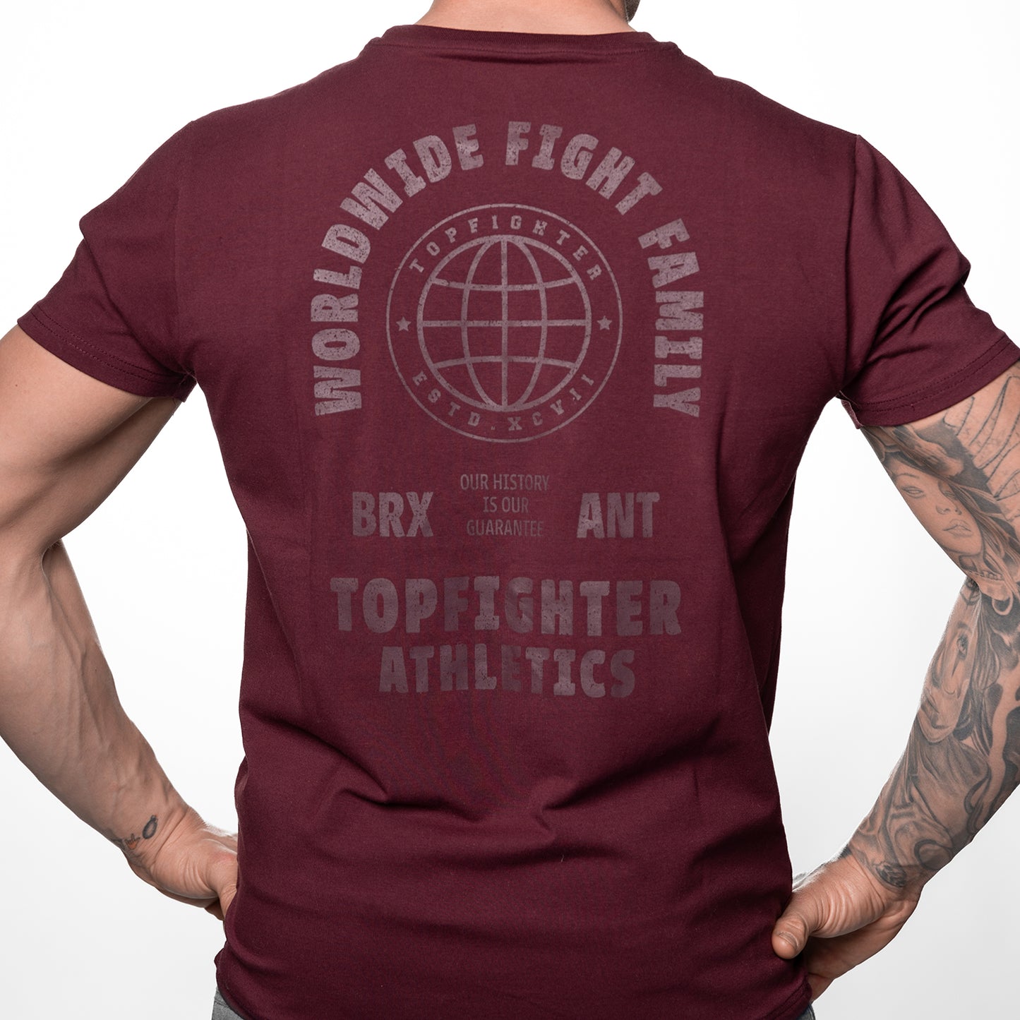 Topfighter "Worldwide Fight Family" T-Shirt • Bordeaux