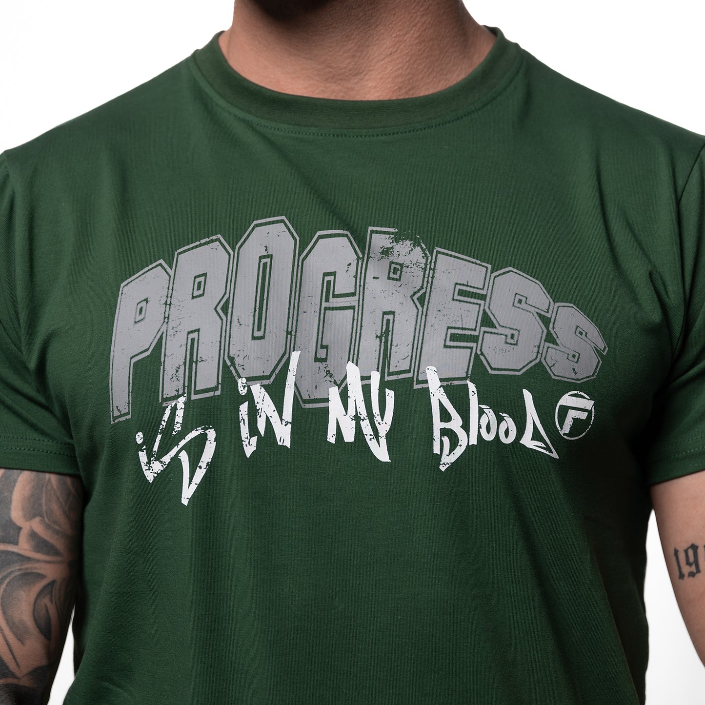 Topfighter "Progress is in my blood" T-Shirt • Groen