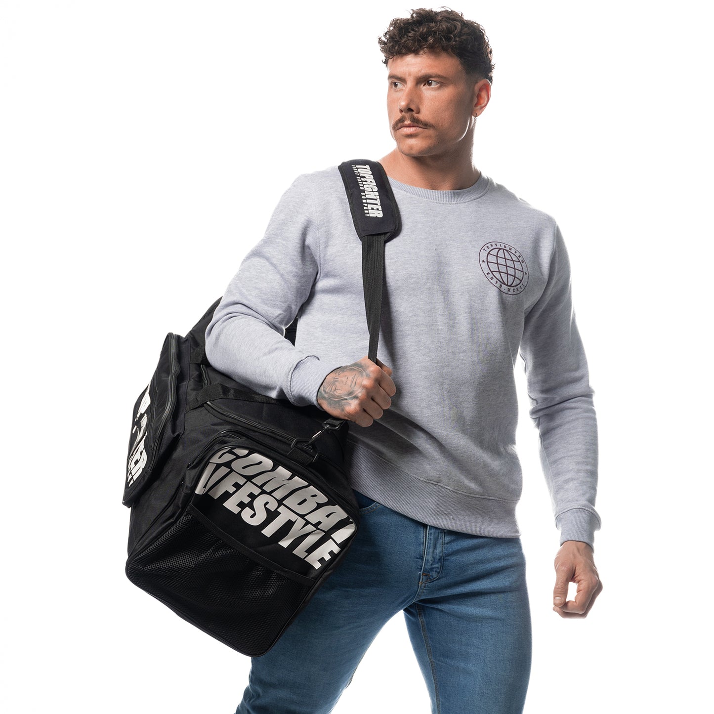 Topfighter "Worldwide Fight Family" Sweatshirt • Grijs/Bordeaux