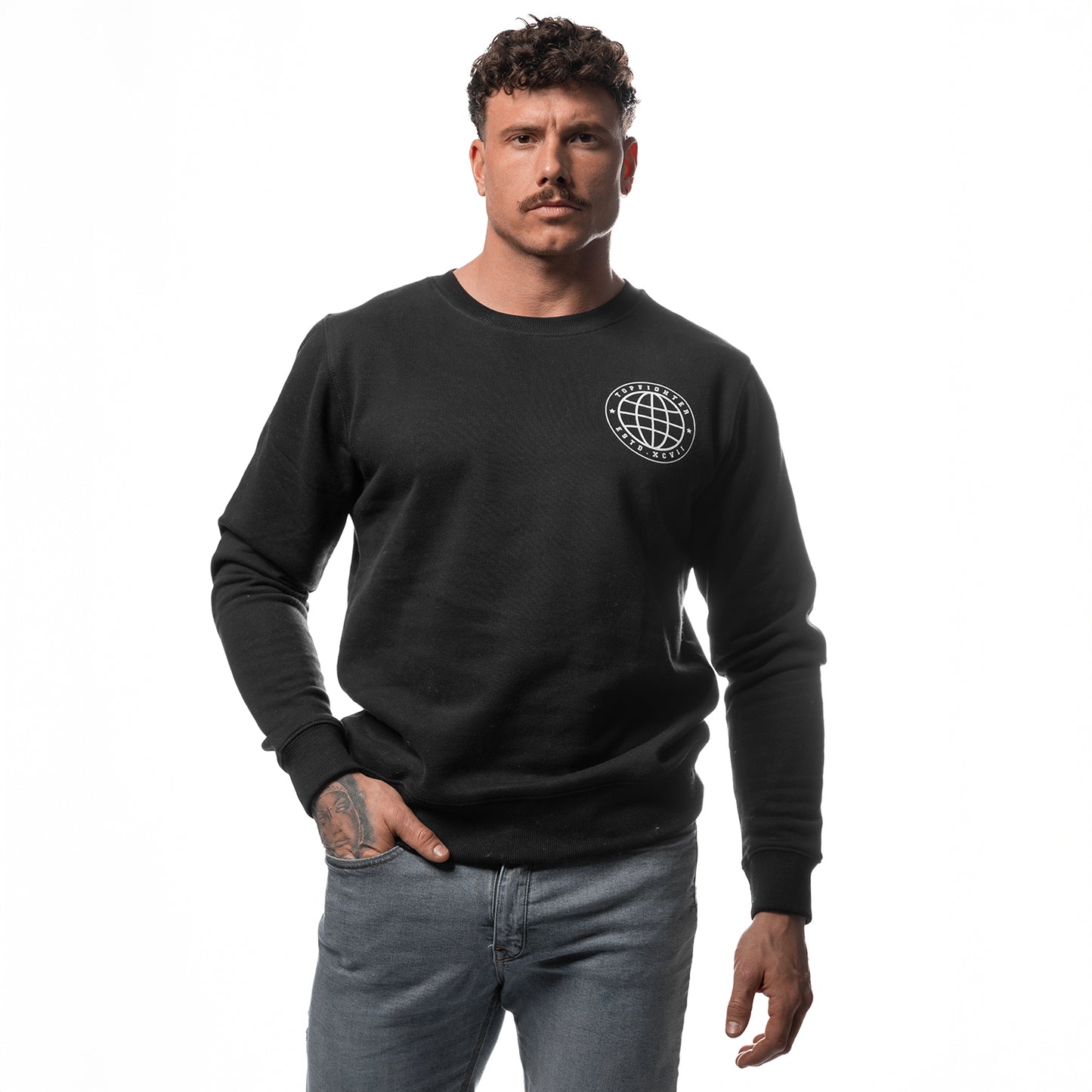 Topfighter "Worldwide Fight Family" Sweatshirt • Zwart/Wit