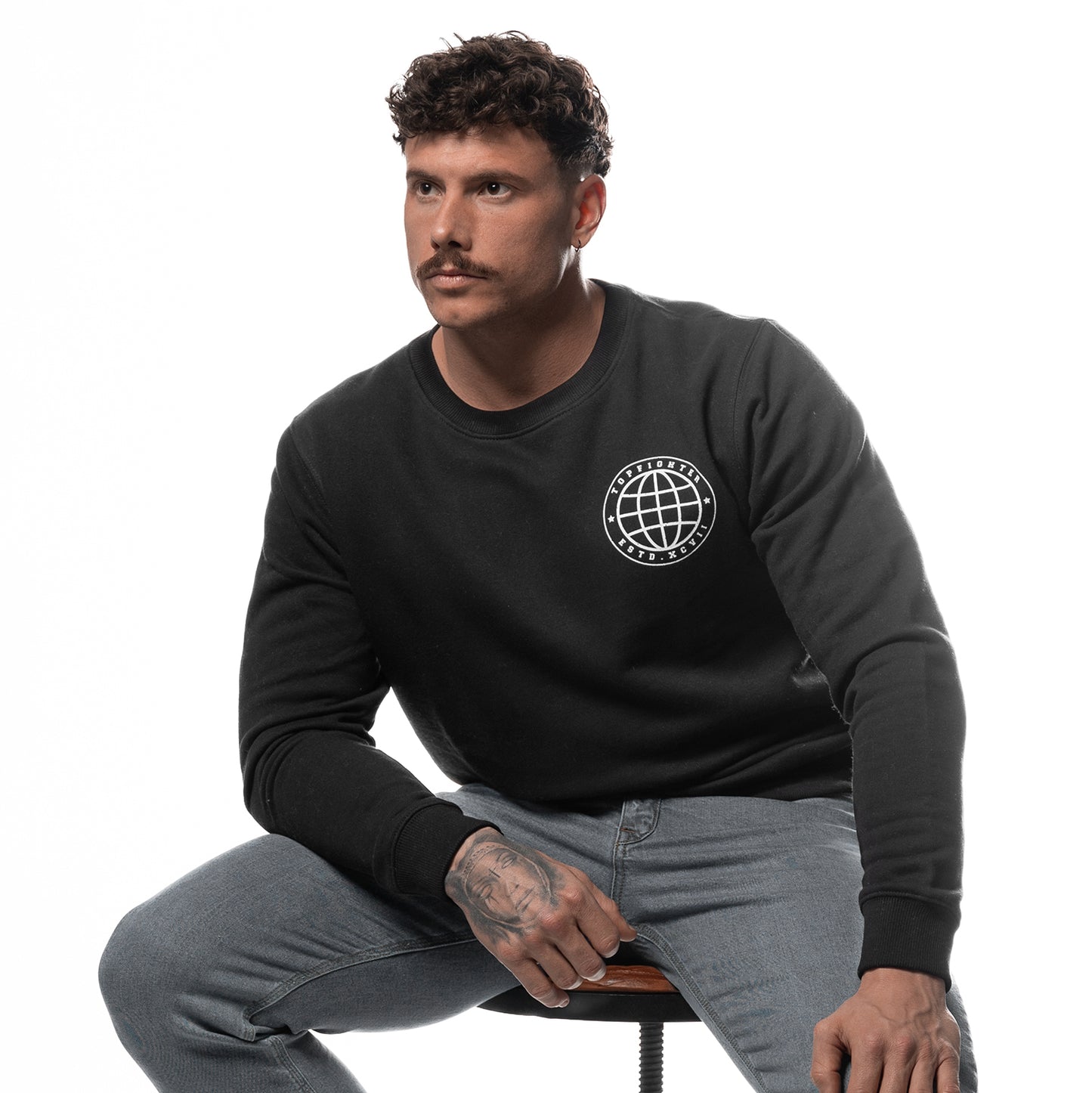 Topfighter "Worldwide Fight Family" Sweatshirt • Zwart/Wit