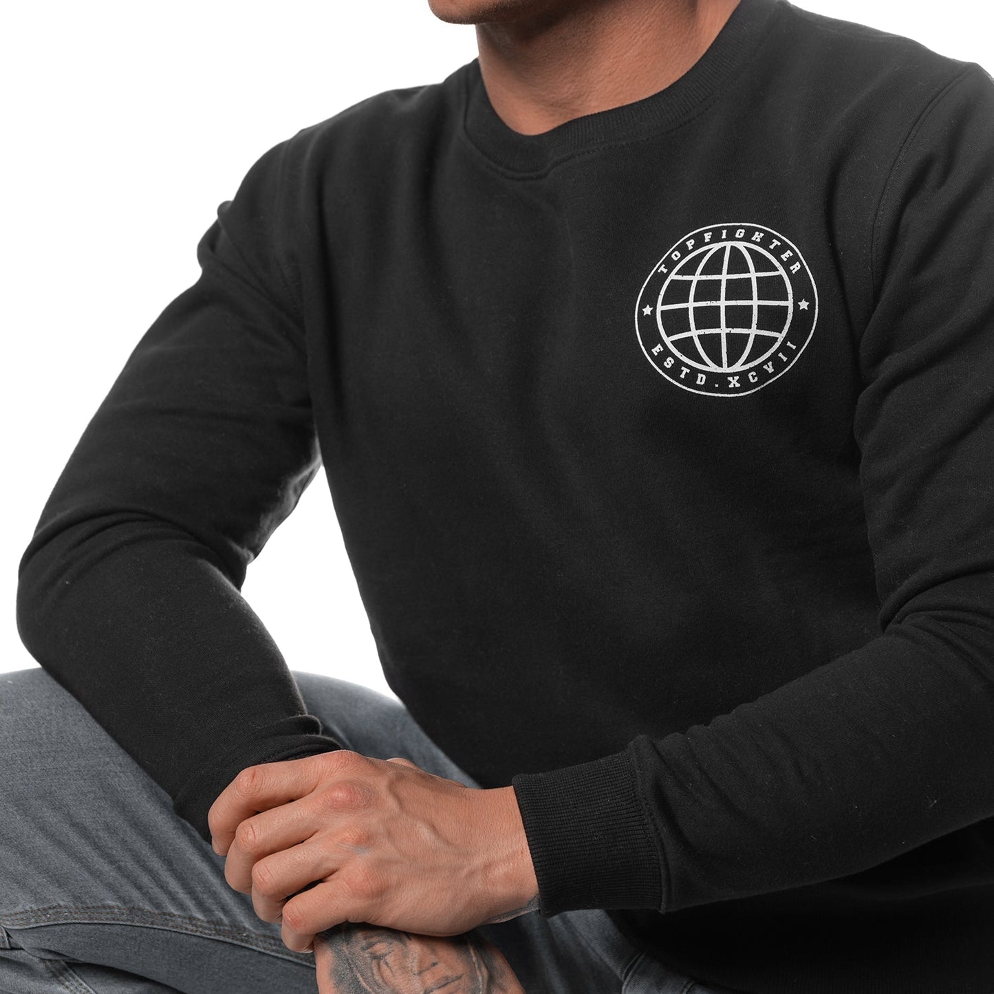 Topfighter "Worldwide Fight Family" Sweatshirt • Zwart/Wit