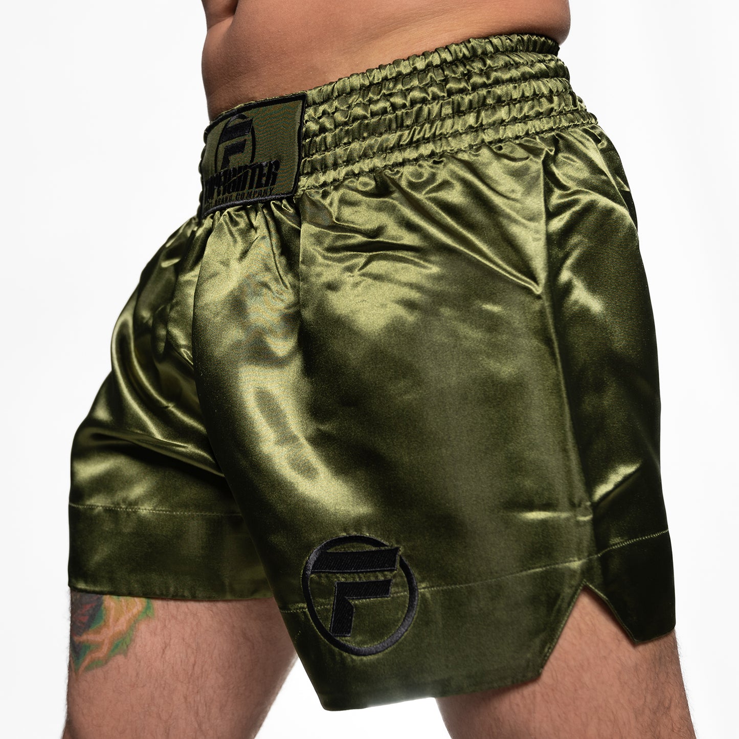 Topfighter Muay Thai Short Classic • Khaki/Zwart