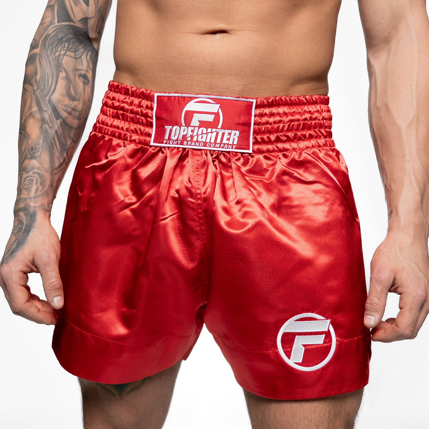Topfighter Muay Thai Short Classic • Rood/Wit