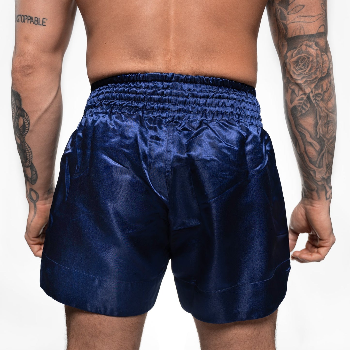 Topfighter Muay Thai Short Classic • Navy/Wit