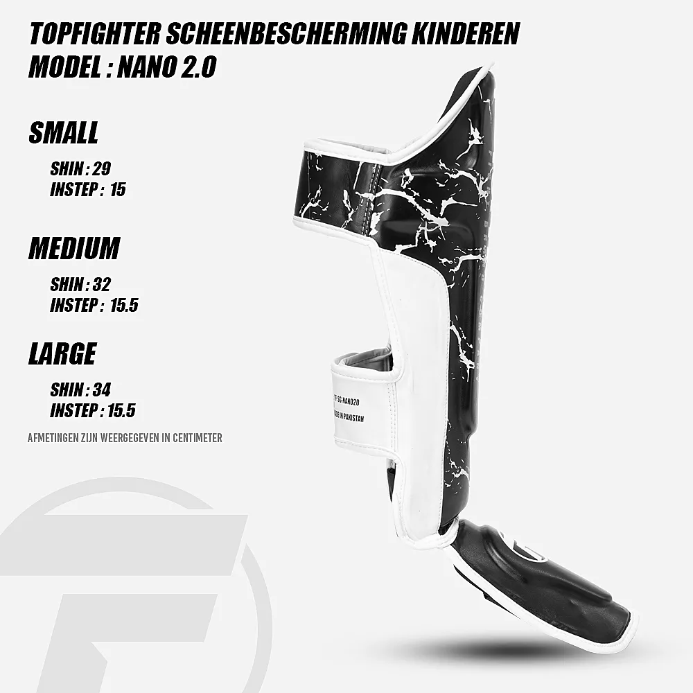 Topfighter Shin Guards Nano 2.0 Kids • Black/White