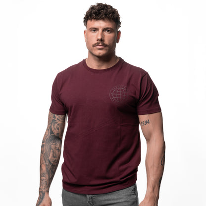 Topfighter "Worldwide Fight Family" T-Shirt • Burgundy