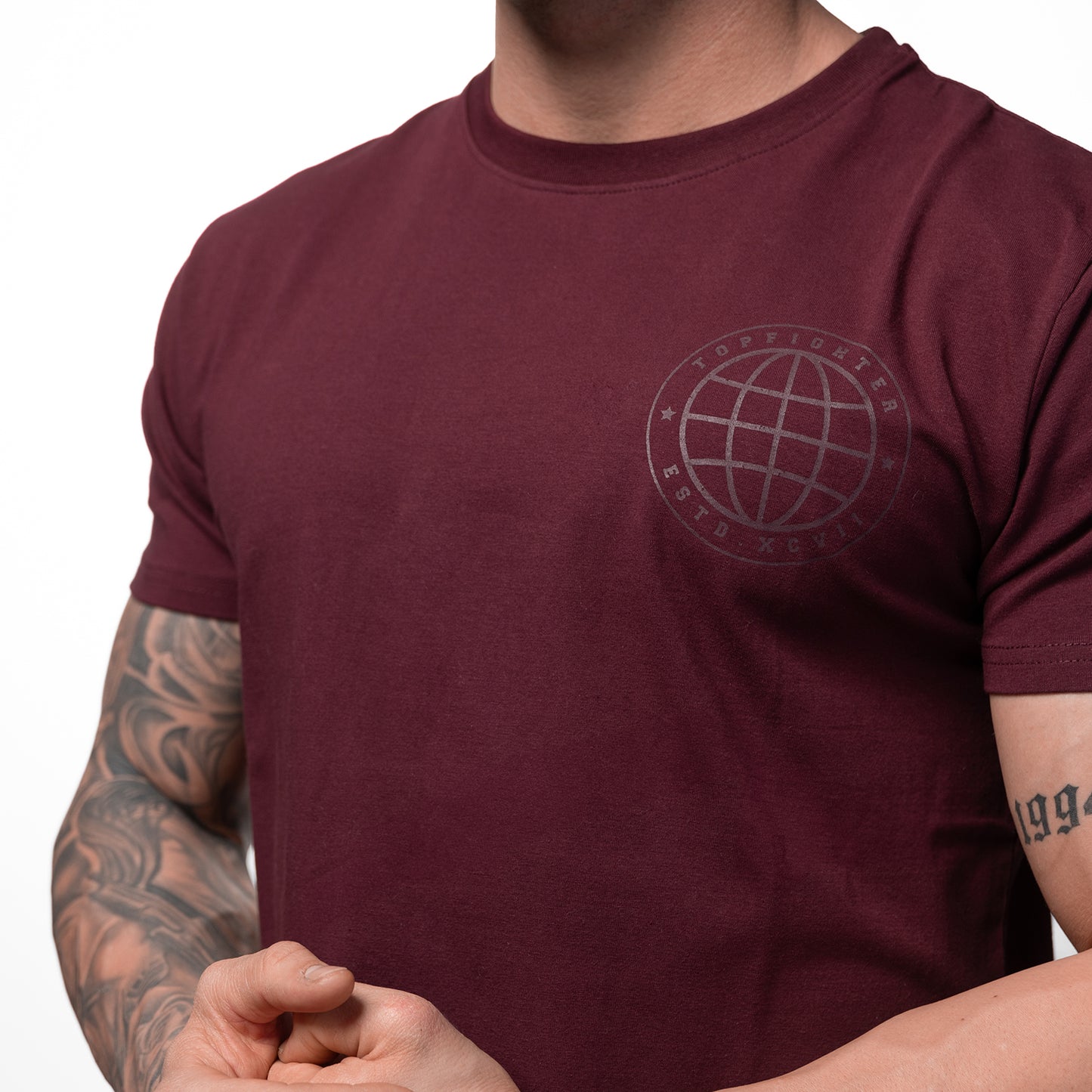 Topfighter "Worldwide Fight Family" T-Shirt • Burgundy