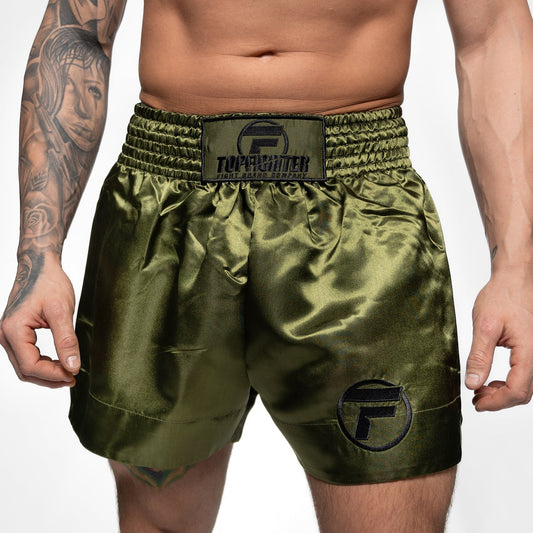 Topfighter Muay Thai Short Classic • Khaki/Zwart