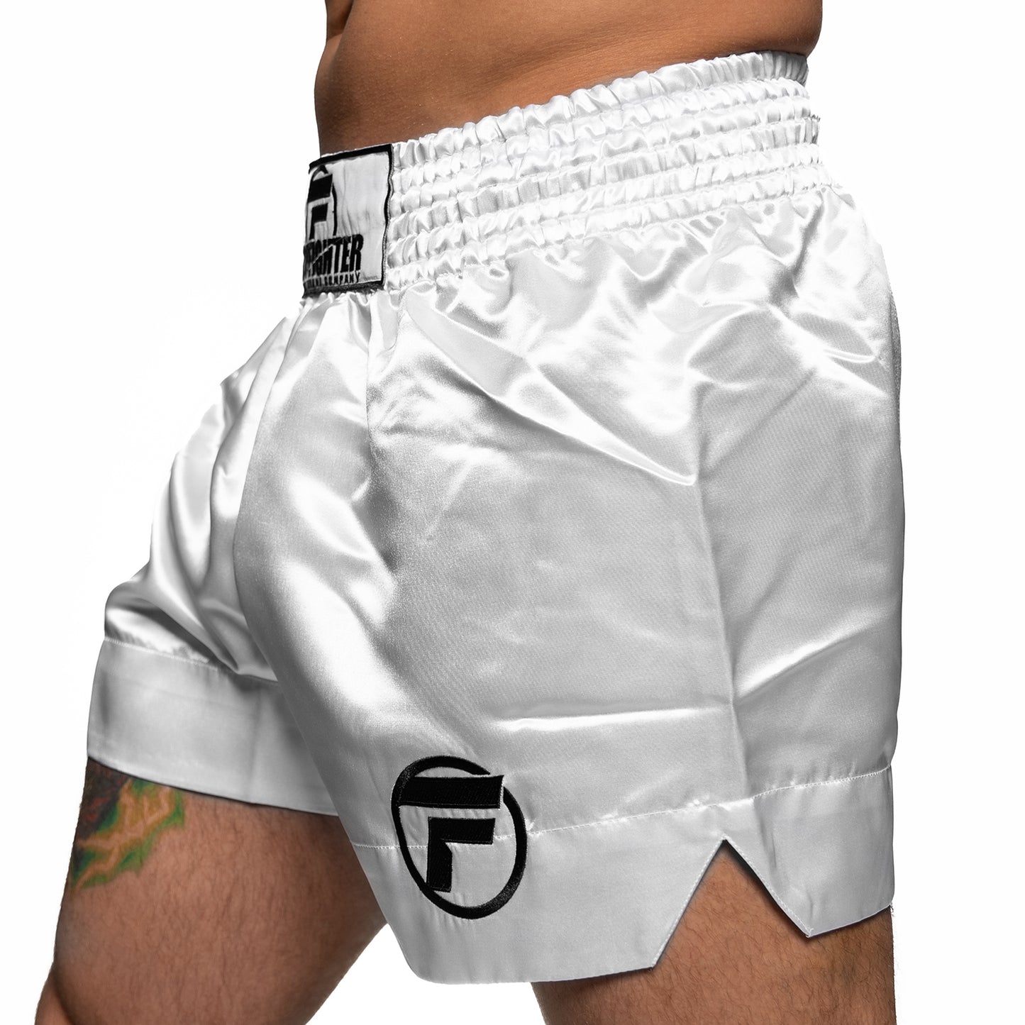 Topfighter Muay Thai Short Classic • White/Black