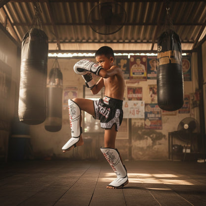 Topfighter Bokshandschoenen "Thai Art" • Wit/Rood