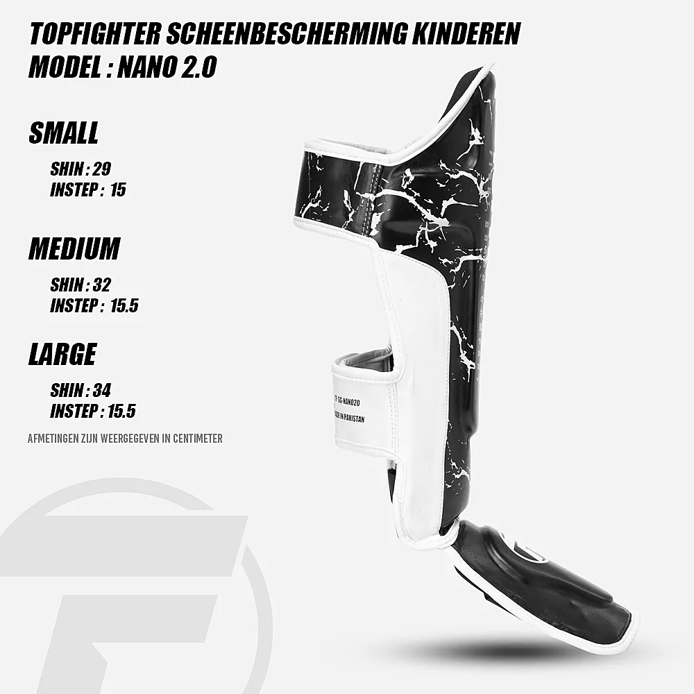 Topfighter Schienbeinschoner Nano 2.0 Kinder • Schwarz/Weiß