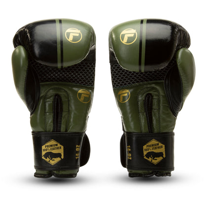 Topfighter Boxhandschuhe Premium • Schwarz/Khaki/Gold