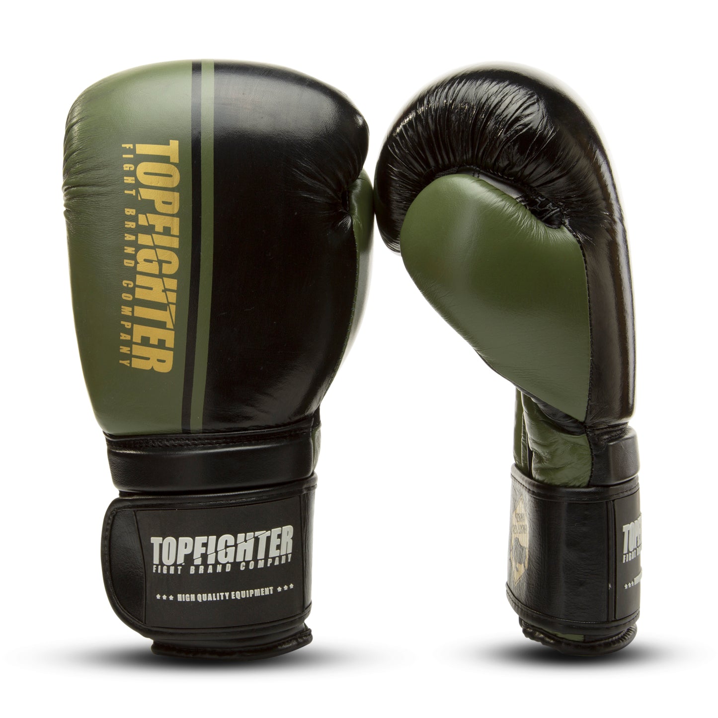 Topfighter Boxhandschuhe Premium • Schwarz/Khaki/Gold