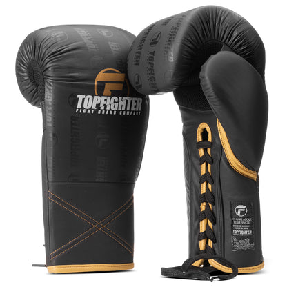 Topfighter Bokshandschoenen "Atlas" Veters • Zwart/Goud