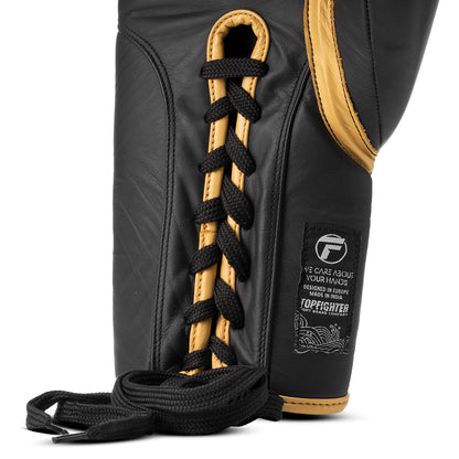 Topfighter Bokshandschoenen "Atlas" Veters • Zwart/Goud
