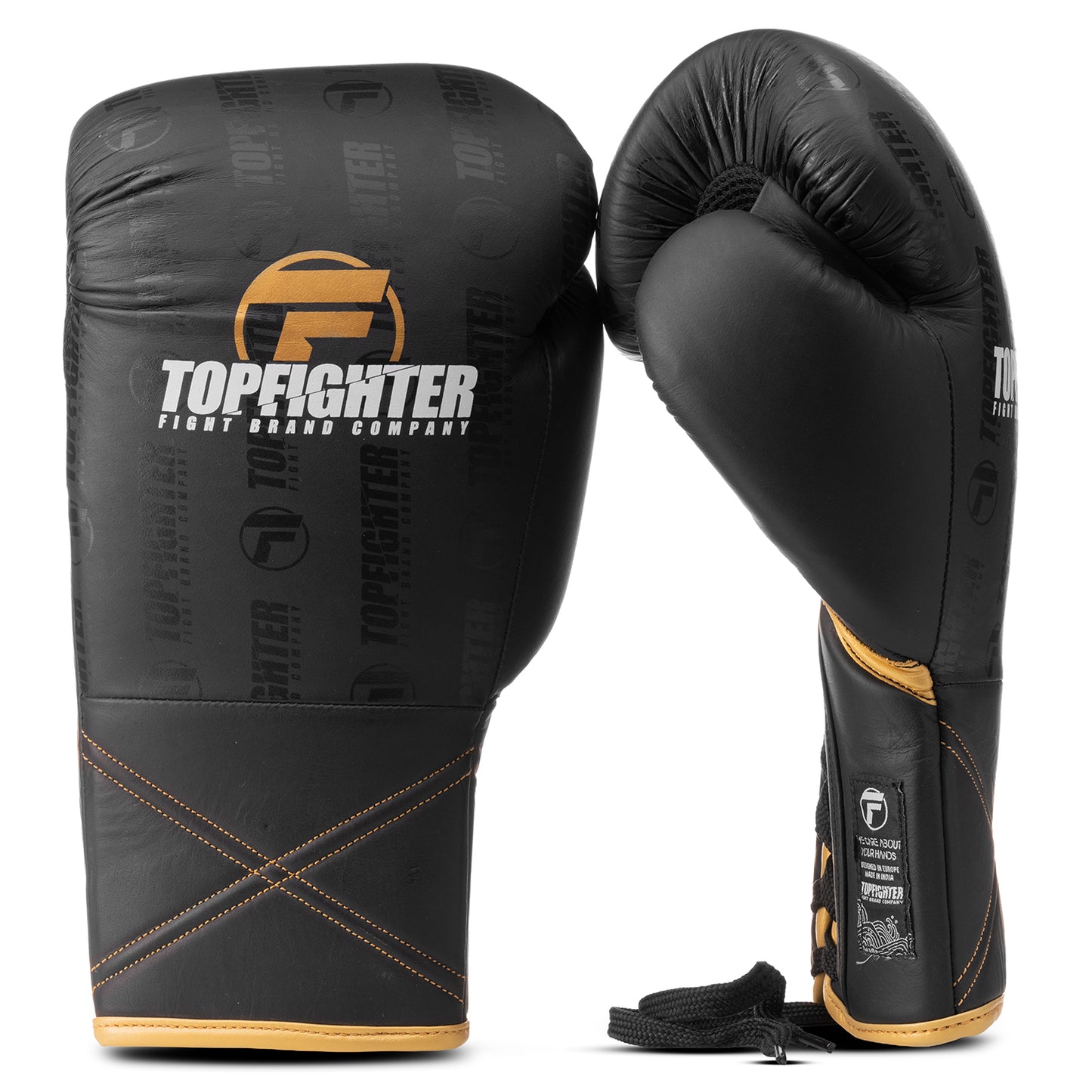 Topfighter Bokshandschoenen "Atlas" Veters • Zwart/Goud
